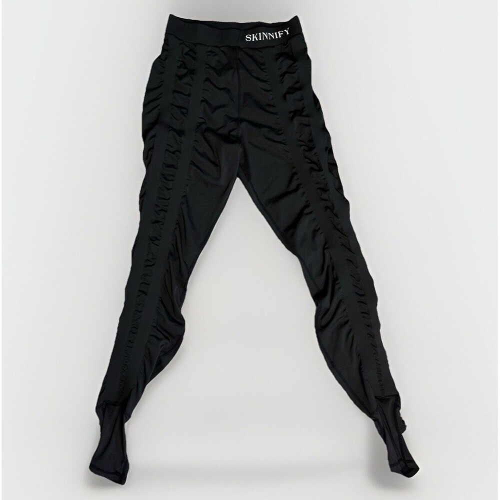 Skinnify Black Resistance Band Leggings Large Gym Training Athletic